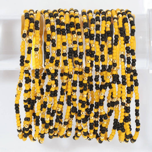 Stretch Beaded Gameday Bracelets (7 Colors)