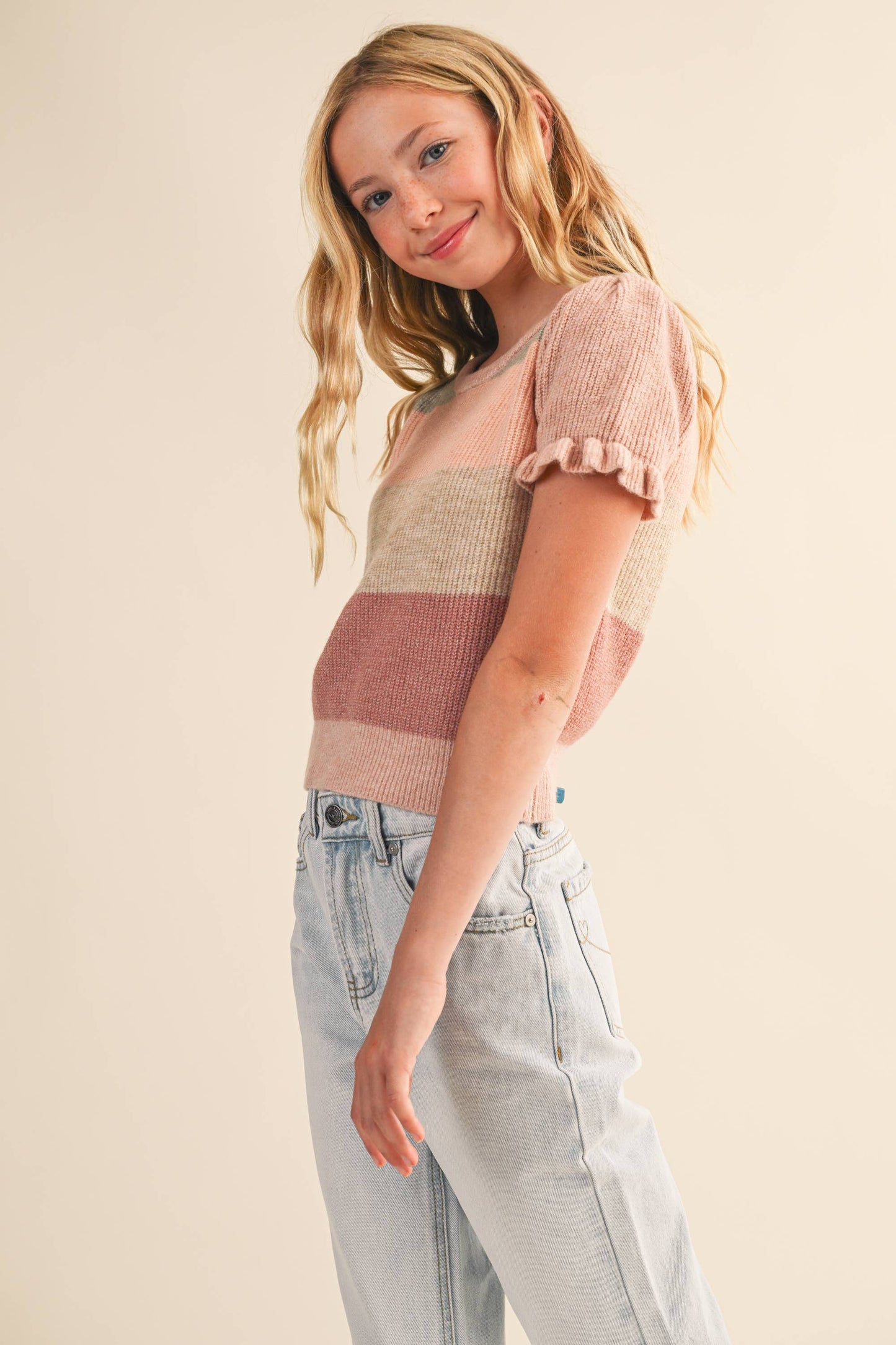 Girls: Puff Sleeve Sweater
