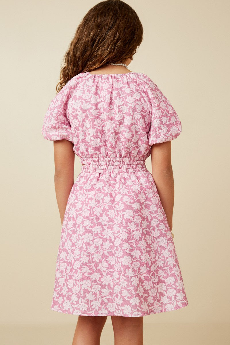Girls: Floral Textured Dress