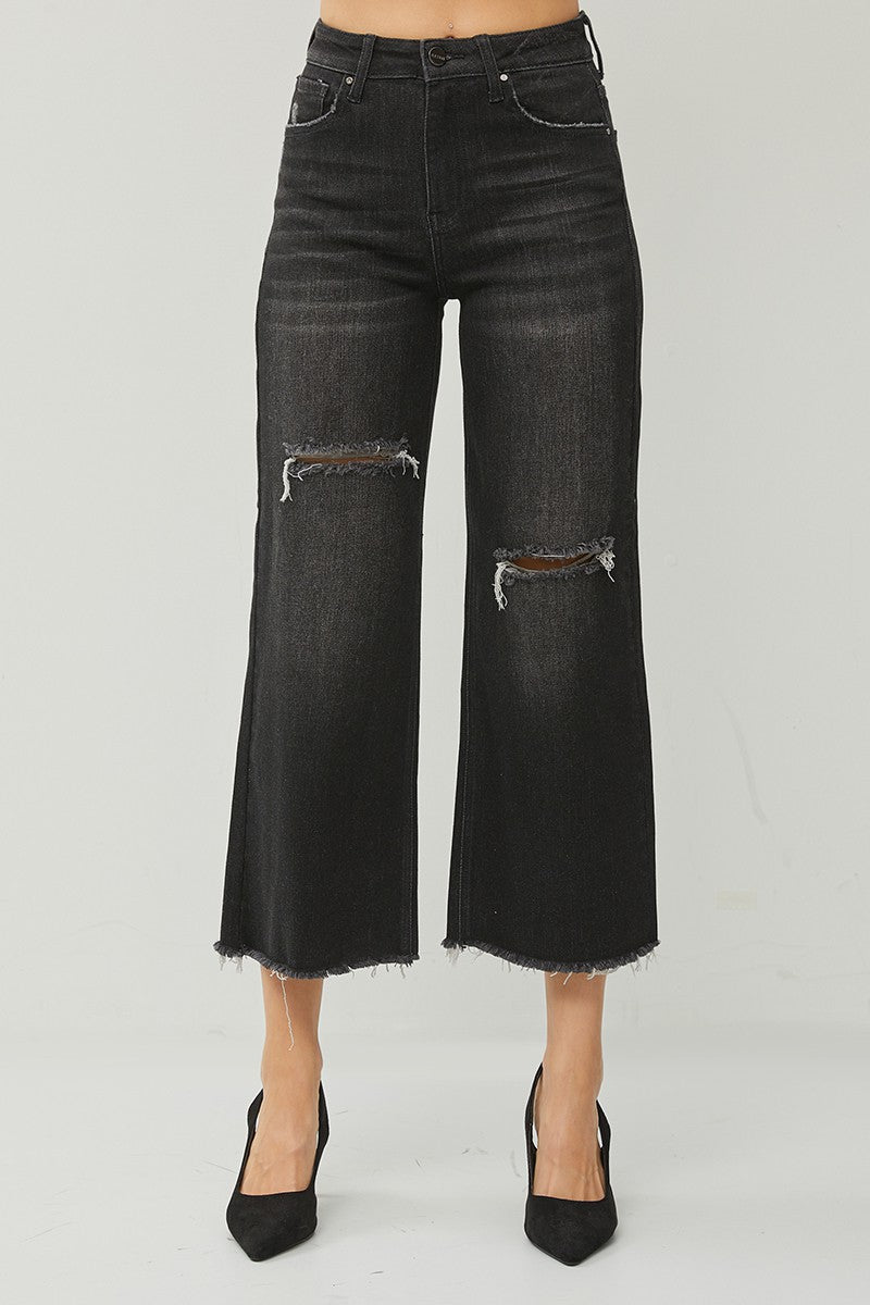Black Frayed Wide Leg Jeans (on the way)