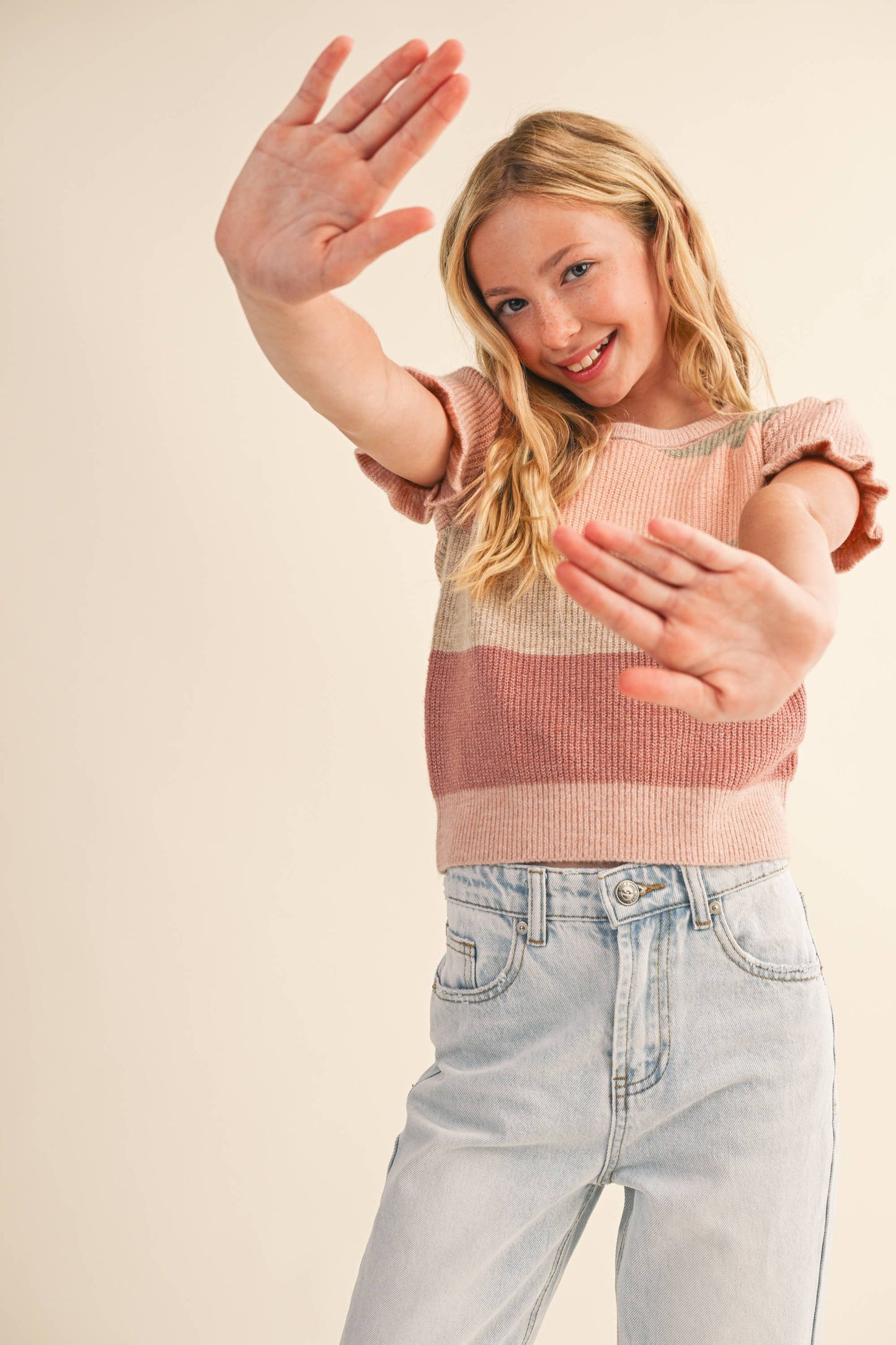 Girls: Puff Sleeve Sweater