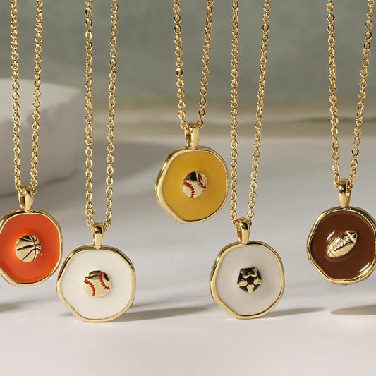Sports Enamel Pendant Necklace