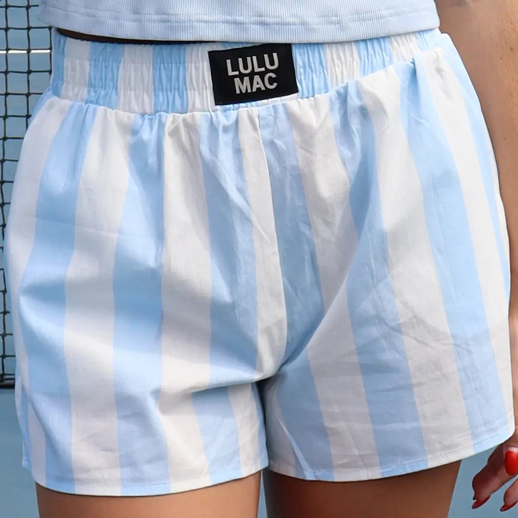 Lulu Mac Boxer Shorts - Light Blue Stripe