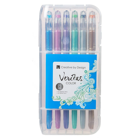 Metallic & Glitter Gel Pen Set – 12 Count