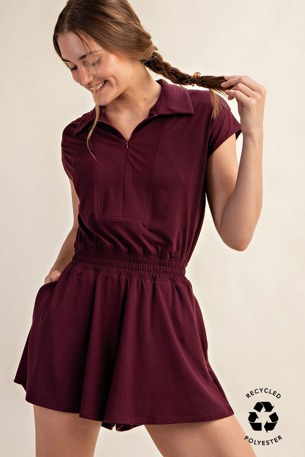 Let's Go Butter Soft Romper - Maroon
