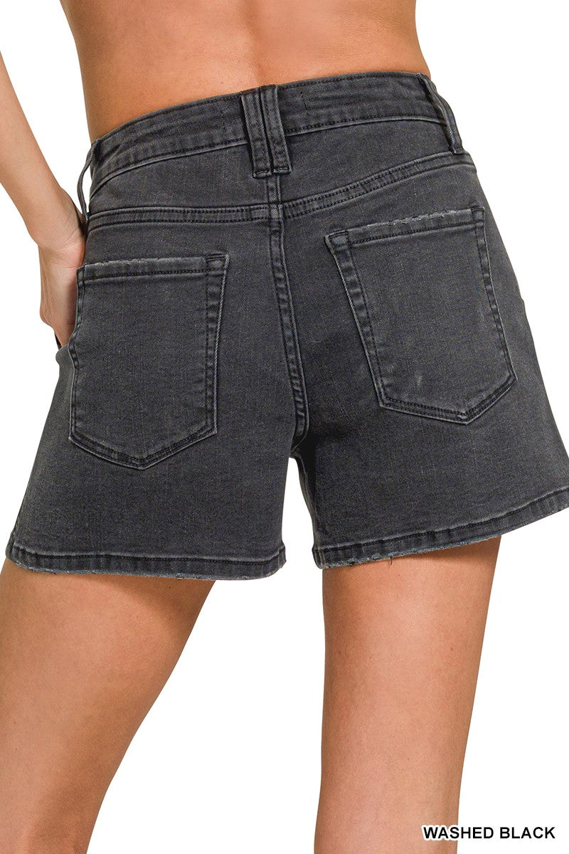 Black Denim Shorts