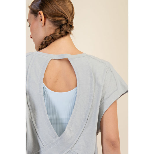 Open to Bloom Cotton Top - Light Gray