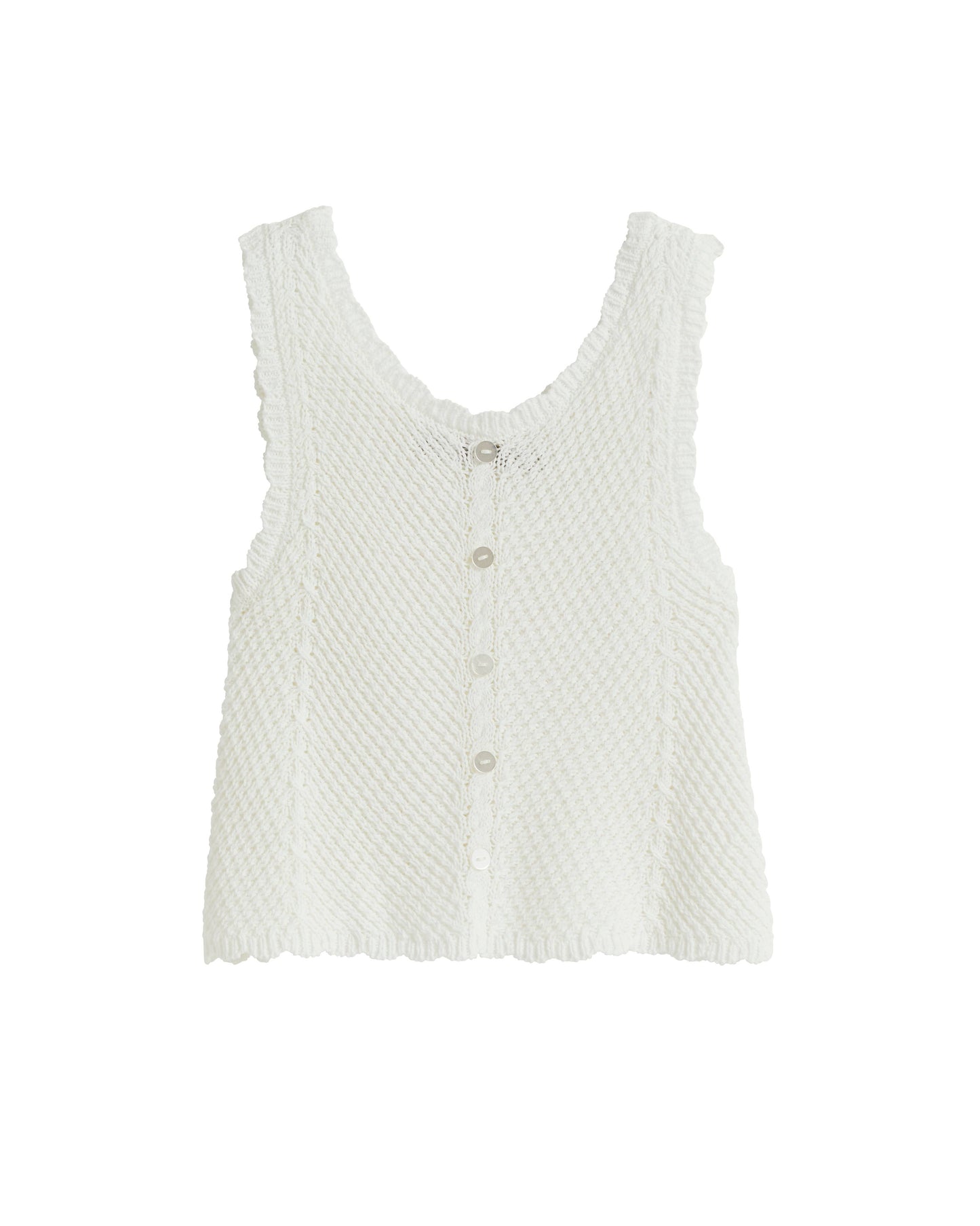 Girls: White Crochet Tank