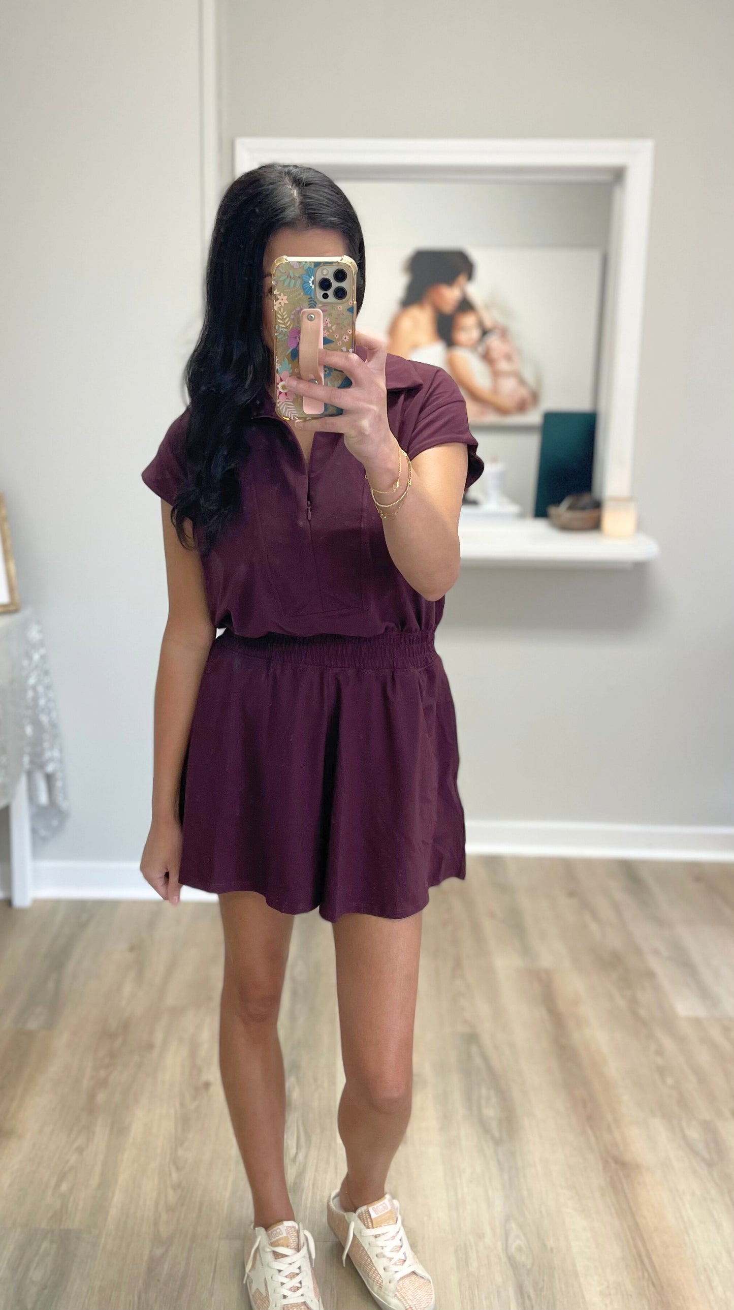 Let's Go Butter Soft Romper - Maroon