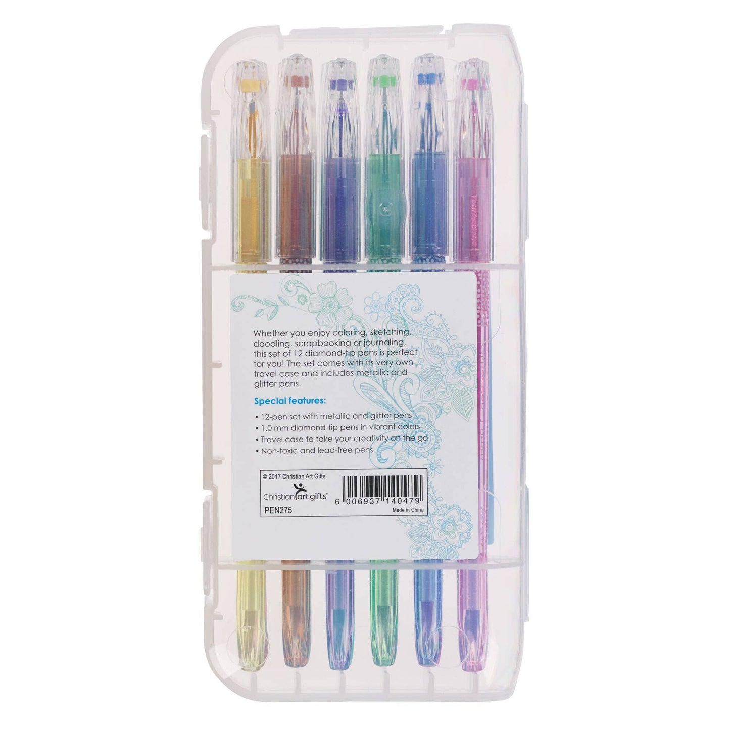 Metallic & Glitter Gel Pen Set – 12 Count