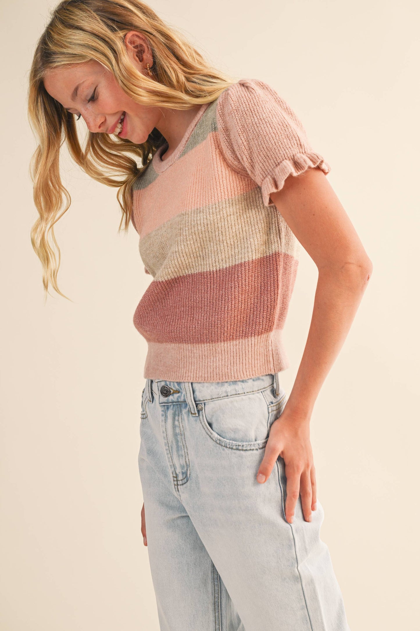 Girls: Puff Sleeve Sweater