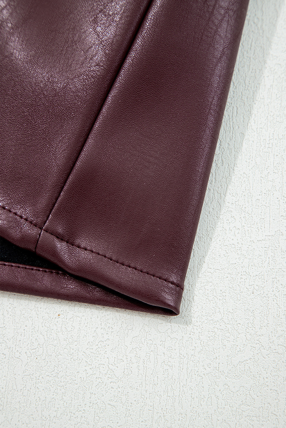 Pre-Order Dark Maroon Vegan Leather Mini Dress