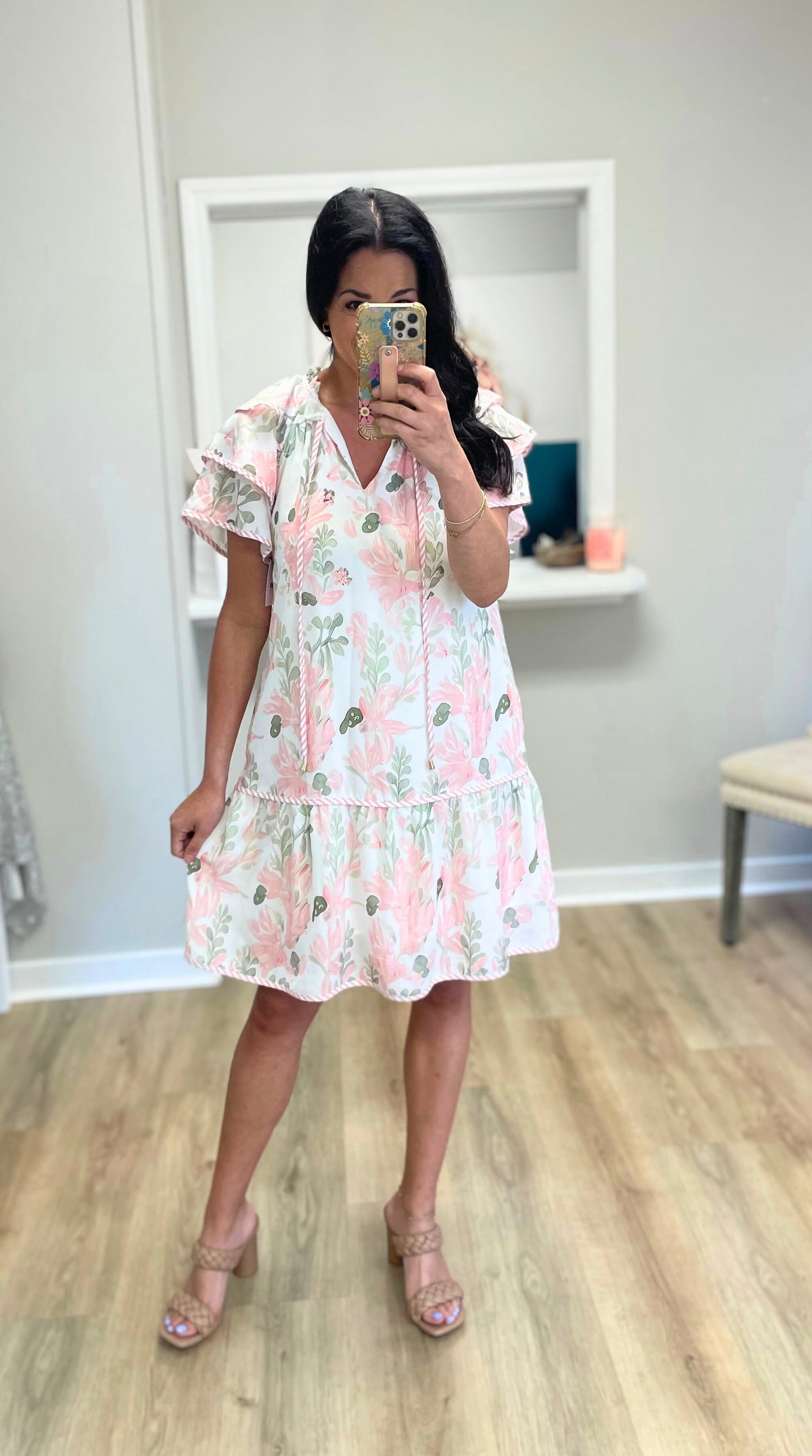 Blush Pink Floral Dress