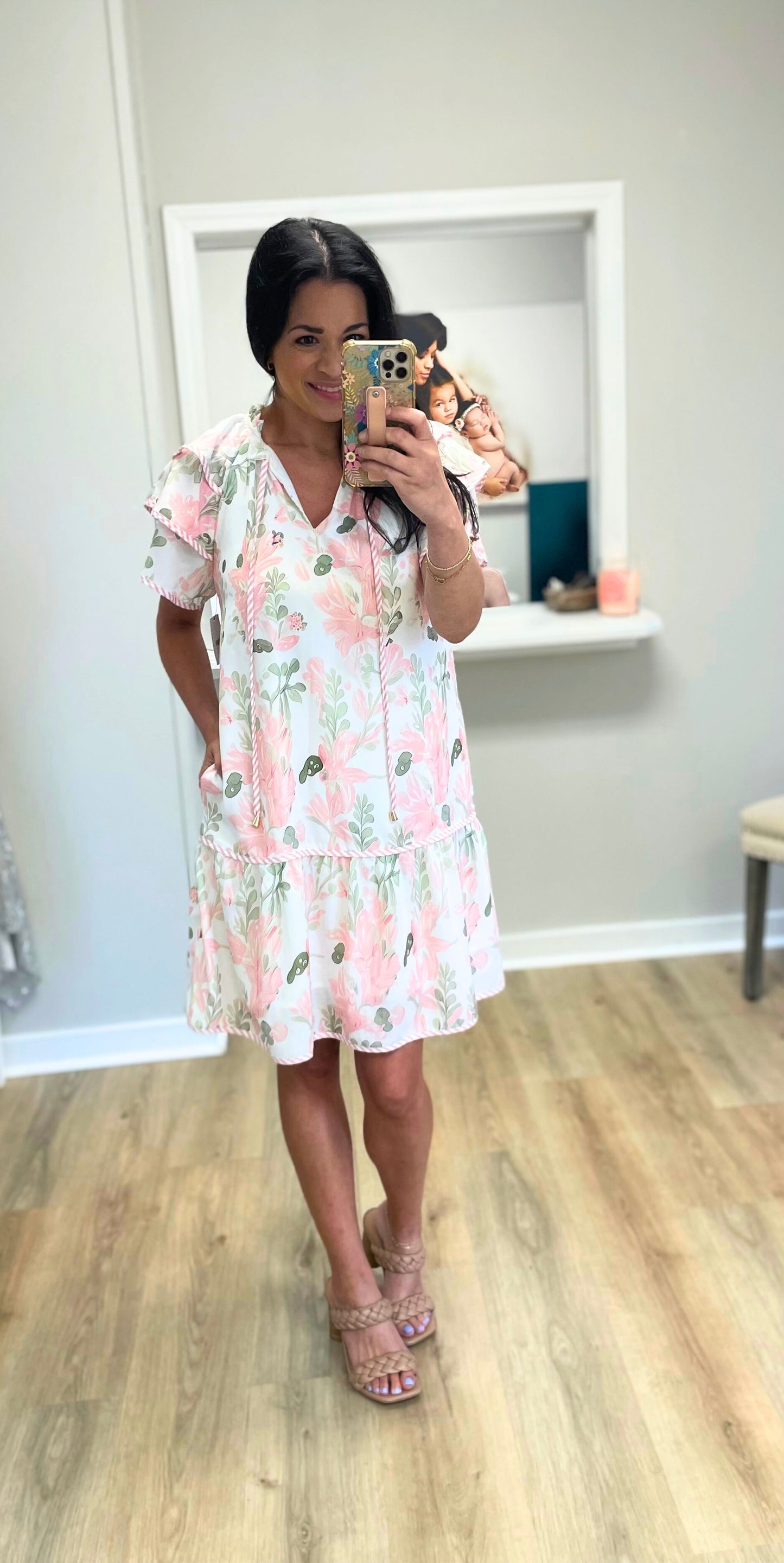 Blush Pink Floral Dress