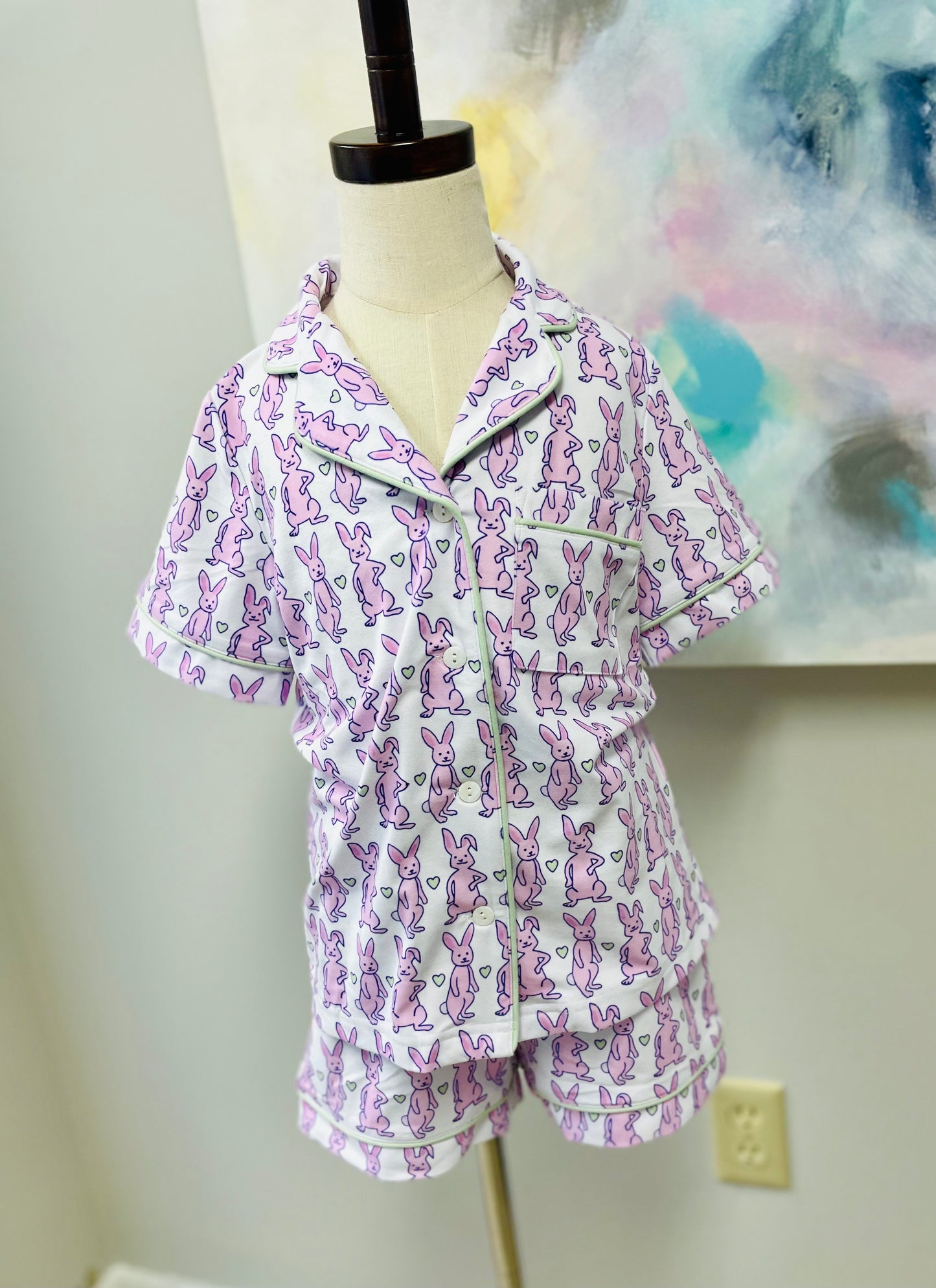 Girls: Bunny Pajama Short Set