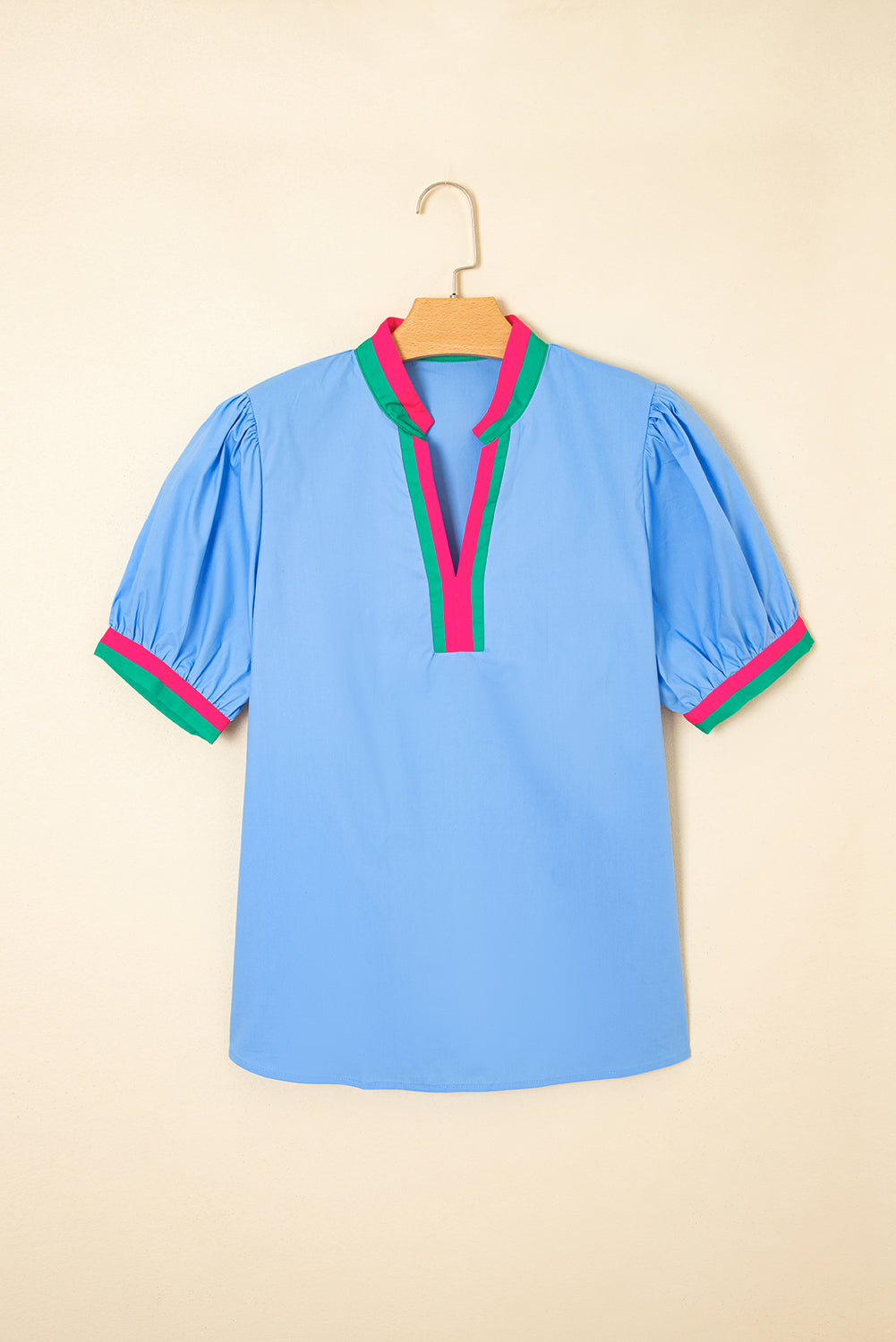 Bubble Pop Bold Trim Top - Blue