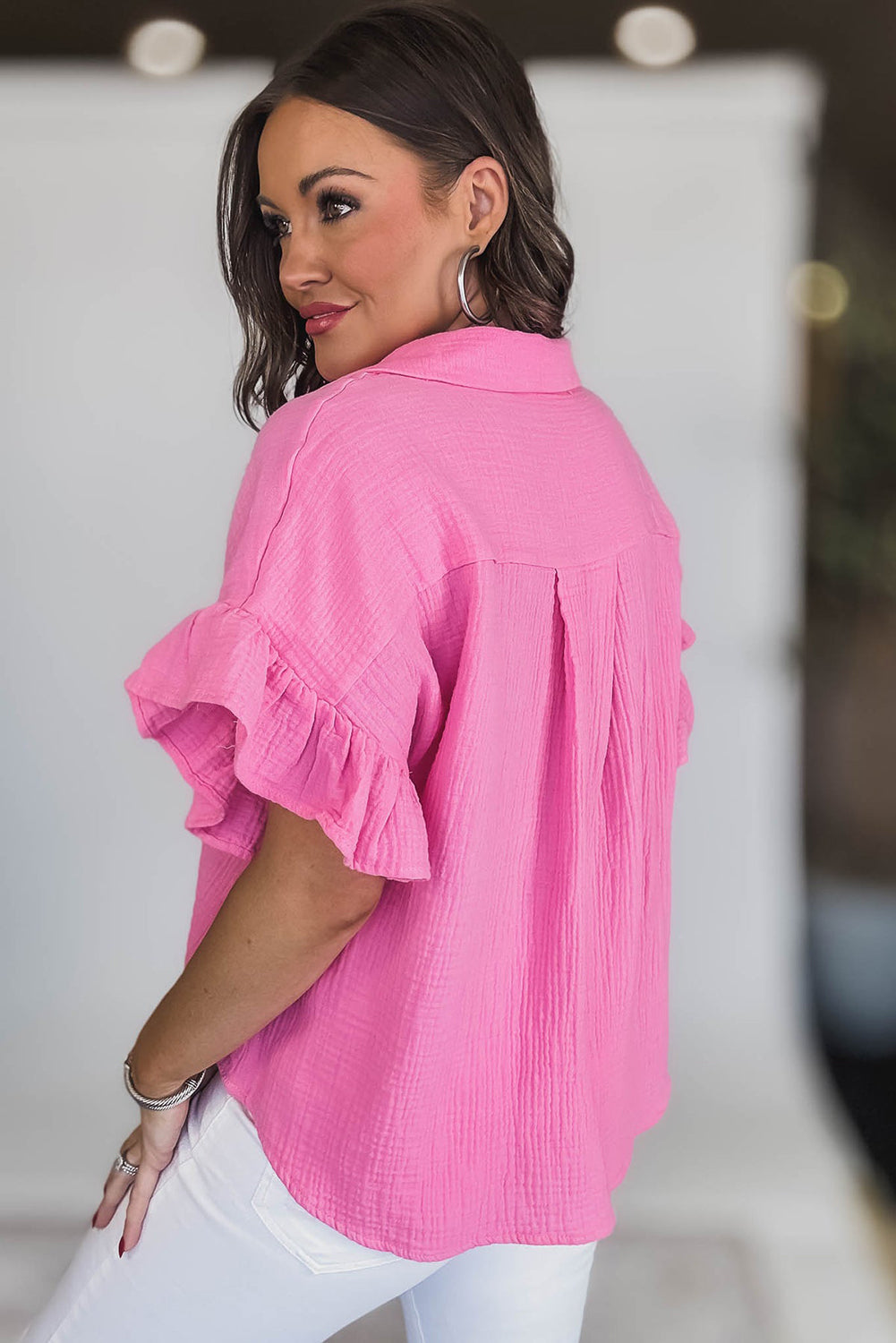 Tickled Pink Ruffle Top