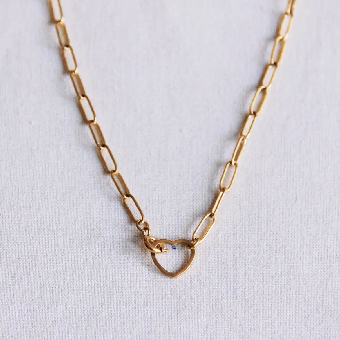 Pre-Order Heart and Chain Necklace - Gold
