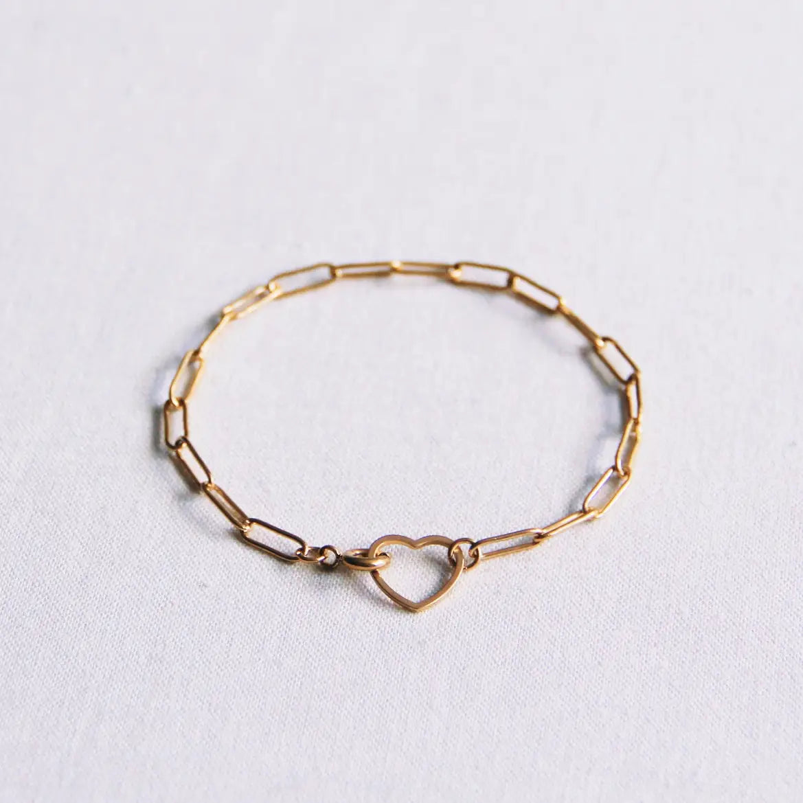 Pre-Order Heart and Chain Bracelet - Gold