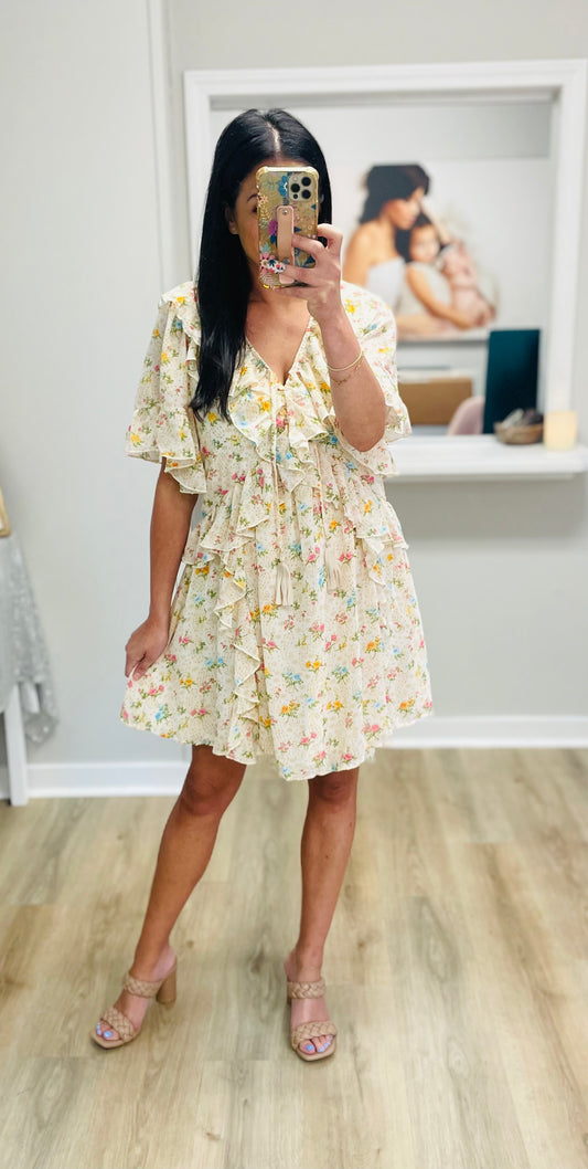 Flower Child Boho Ruffle Dress