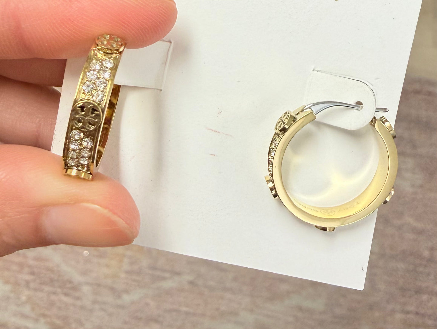 Rhinestone and Gold Hoops (TB)