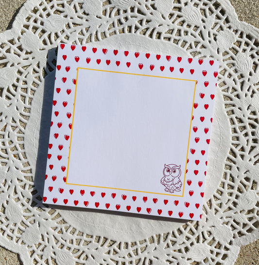 "Greek Edition" Hearts Notepad - Owl