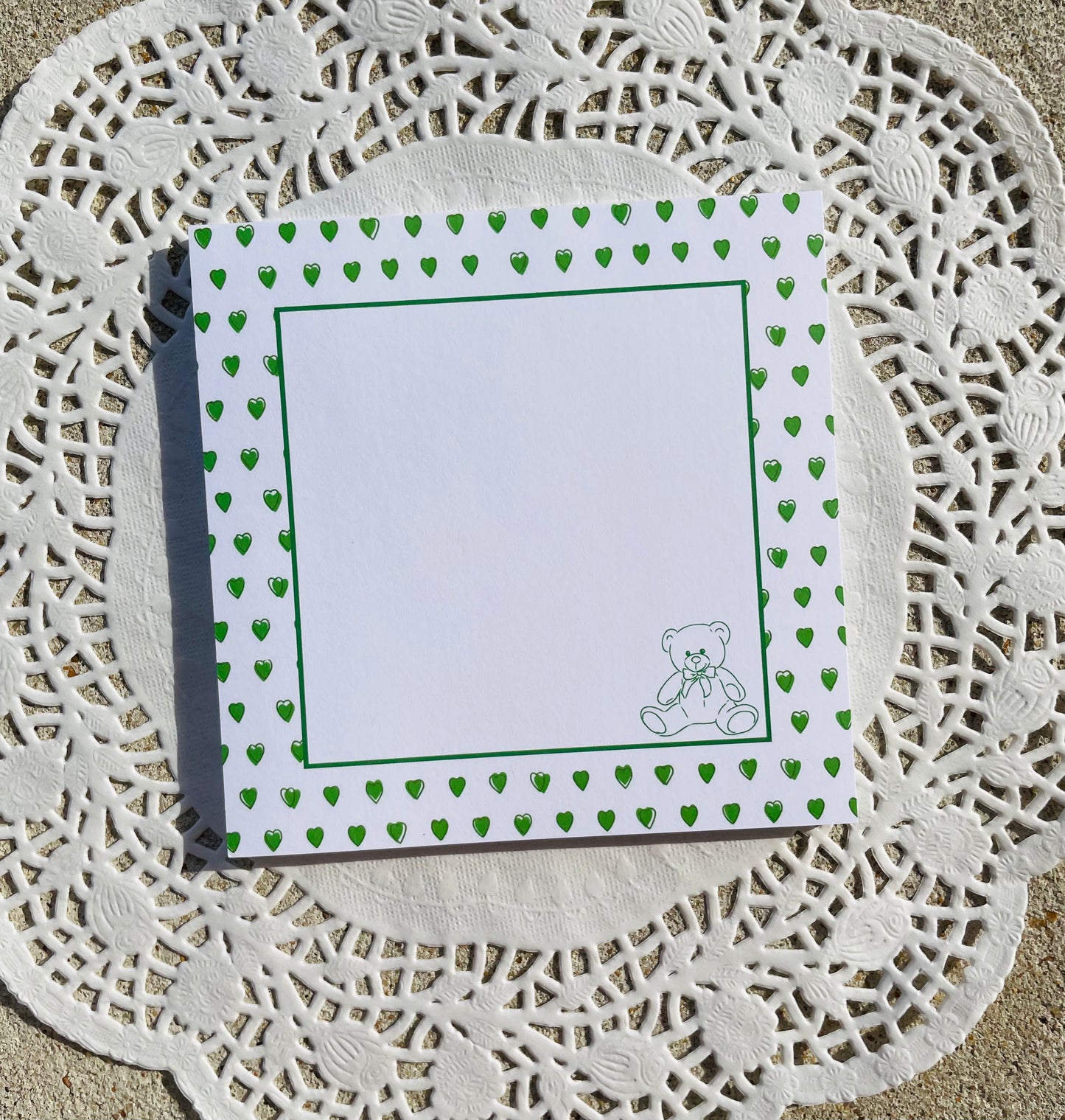 "Greek Edition" Hearts Notepad - Teddy Bear