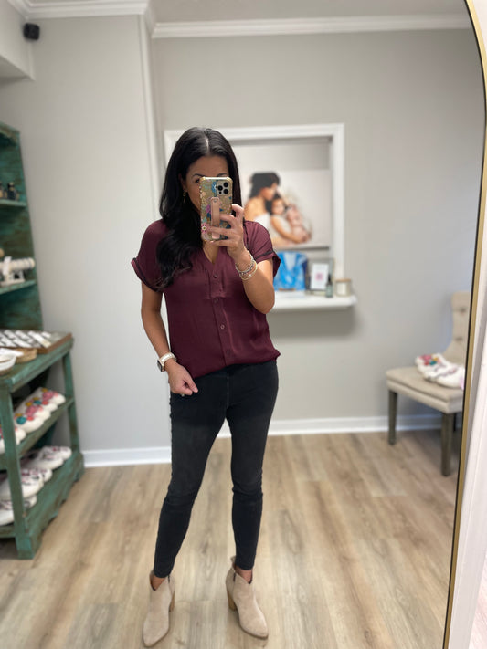 The Whisper Blouse - Wine