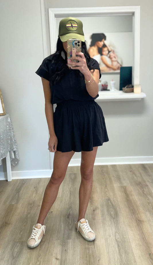 Let's Go Butter Soft Romper - Black