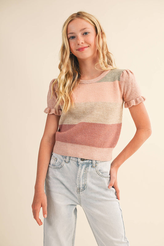 Girls: Puff Sleeve Sweater