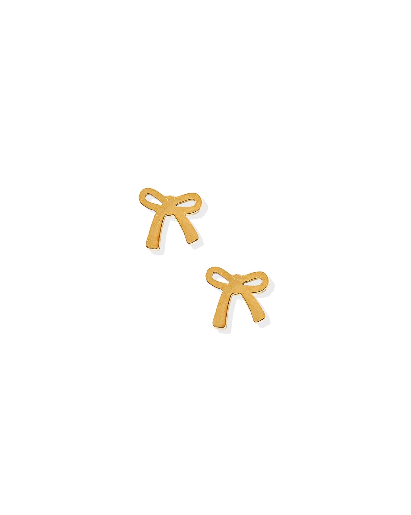 Screwback Stud Earrings - Gold Bow