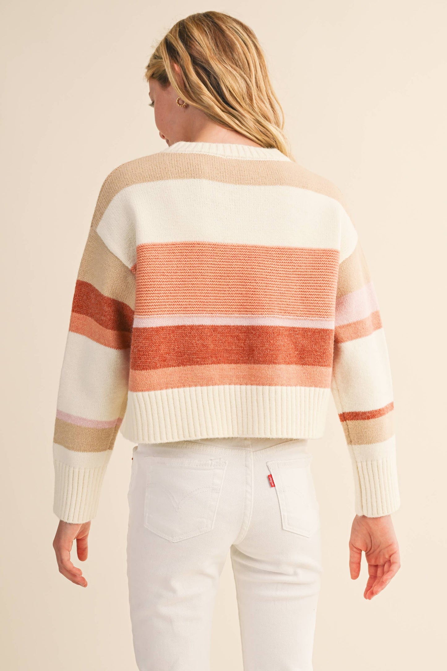 Girls: Stripe Cropped Sweater