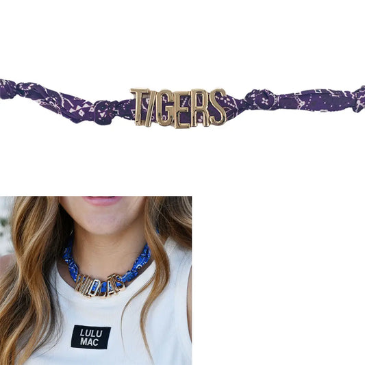 Pre-order Lulu Mac Charm Scarf Necklace - Tigers