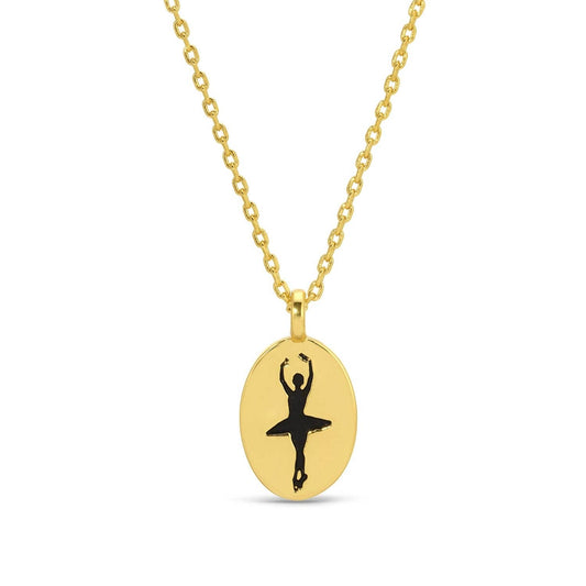 Etched Ballerina Pendant Necklace