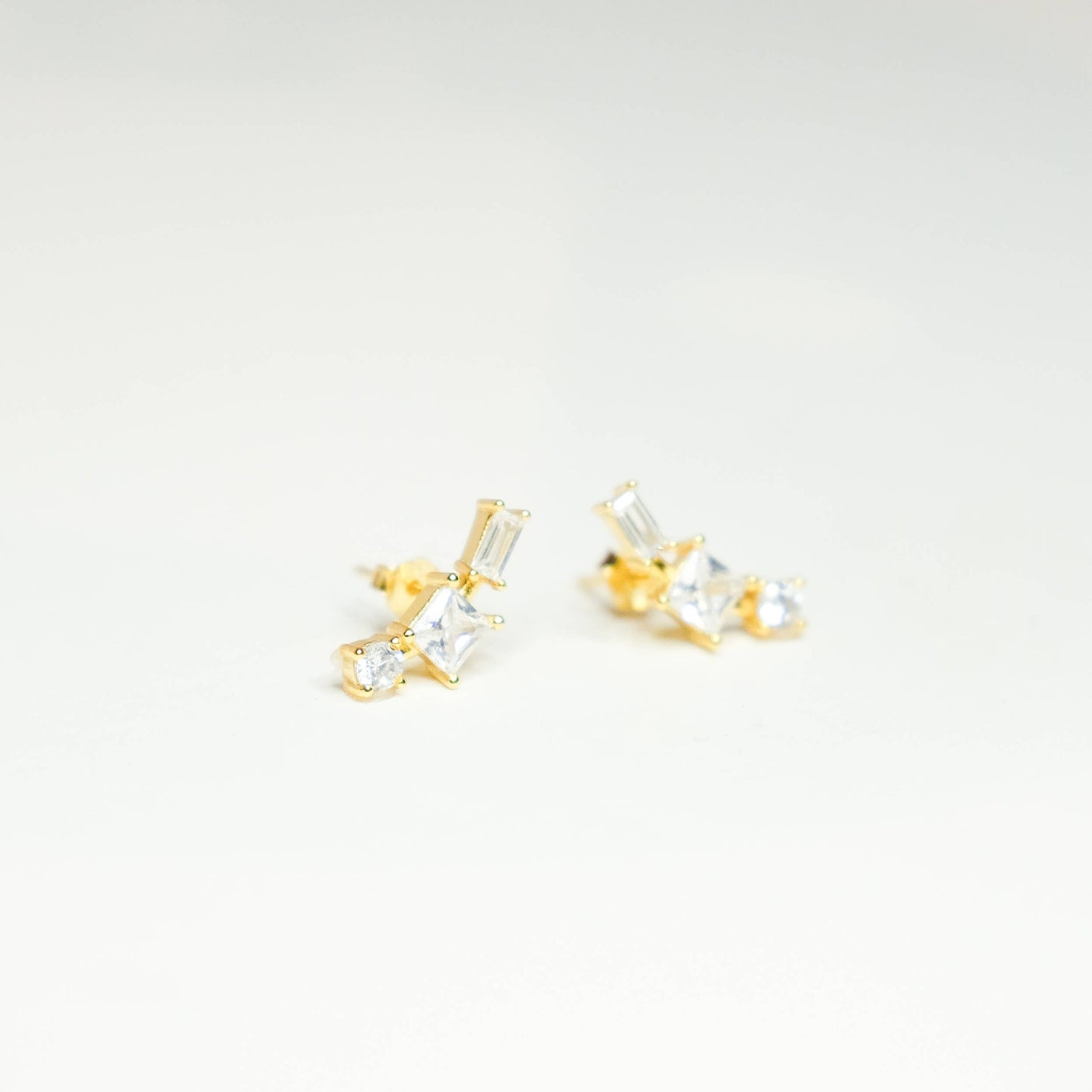 Twinkle Cluster Climber Stud Earrings