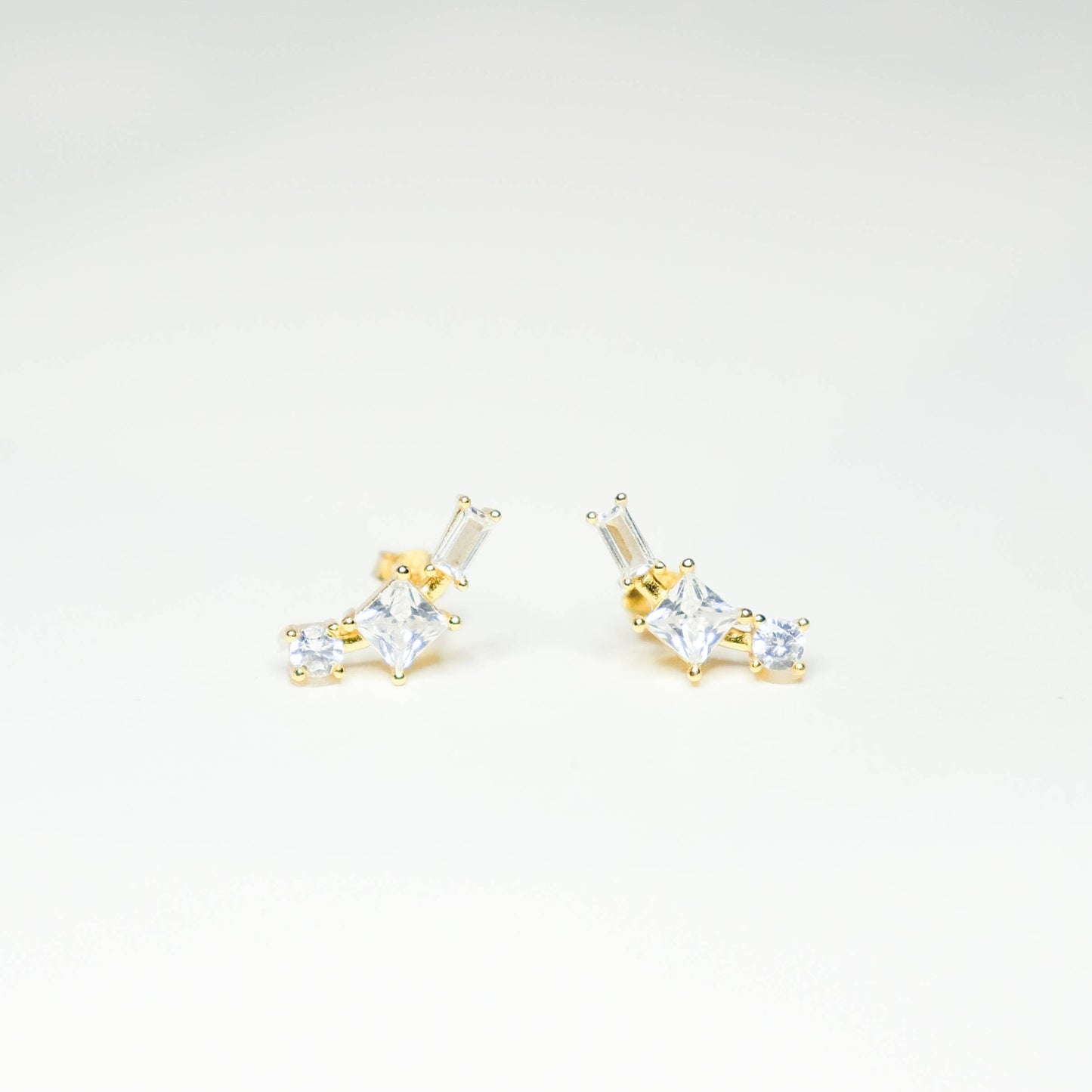 Twinkle Cluster Climber Stud Earrings