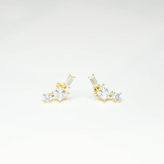 Twinkle Cluster Climber Stud Earrings