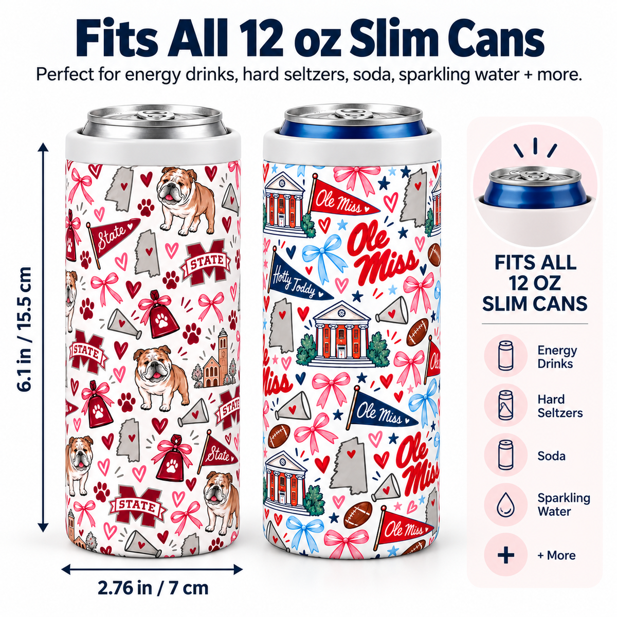 Preorder Spirit Doodle Slim Can Cooler (eta 6-7 weeks)