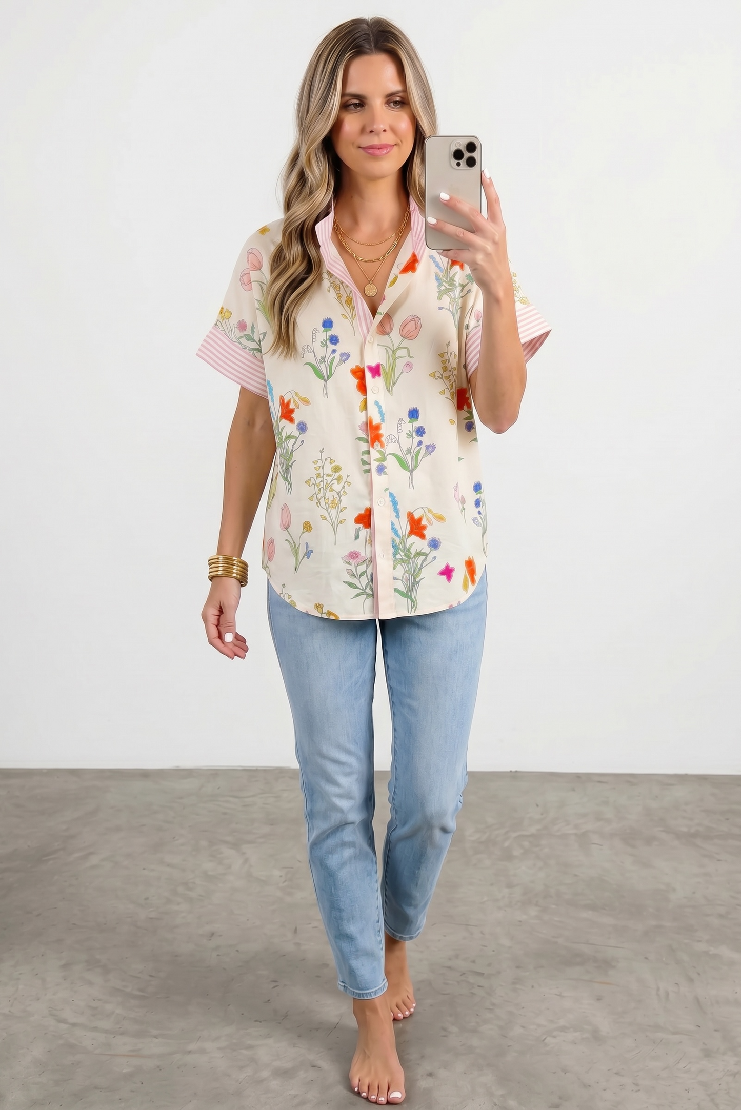 Pre-order Wildflower Lane Floral Button Top