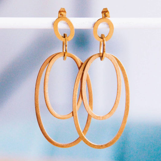 Statement earrings with oval pendants