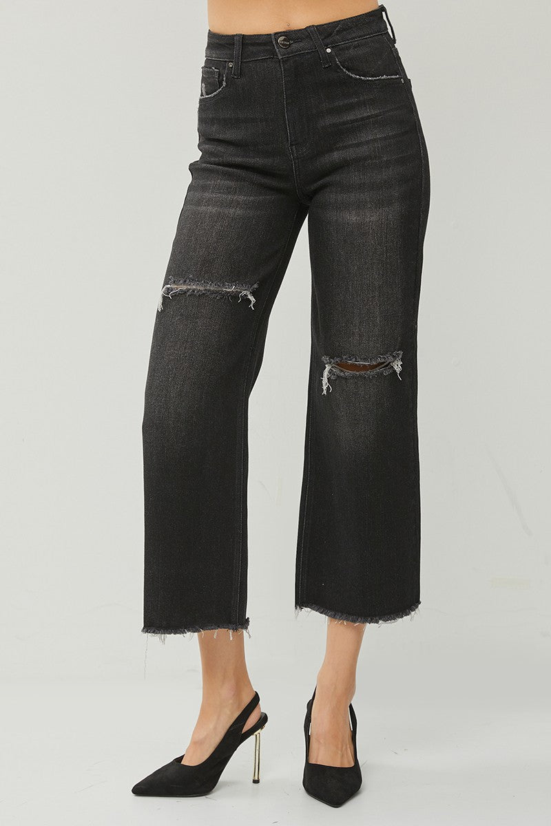 Black Frayed Wide Leg Jeans (on the way)