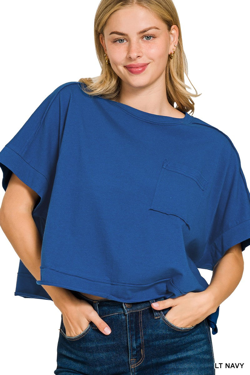 Crop Boxy Pocket Tee (5 Colors)