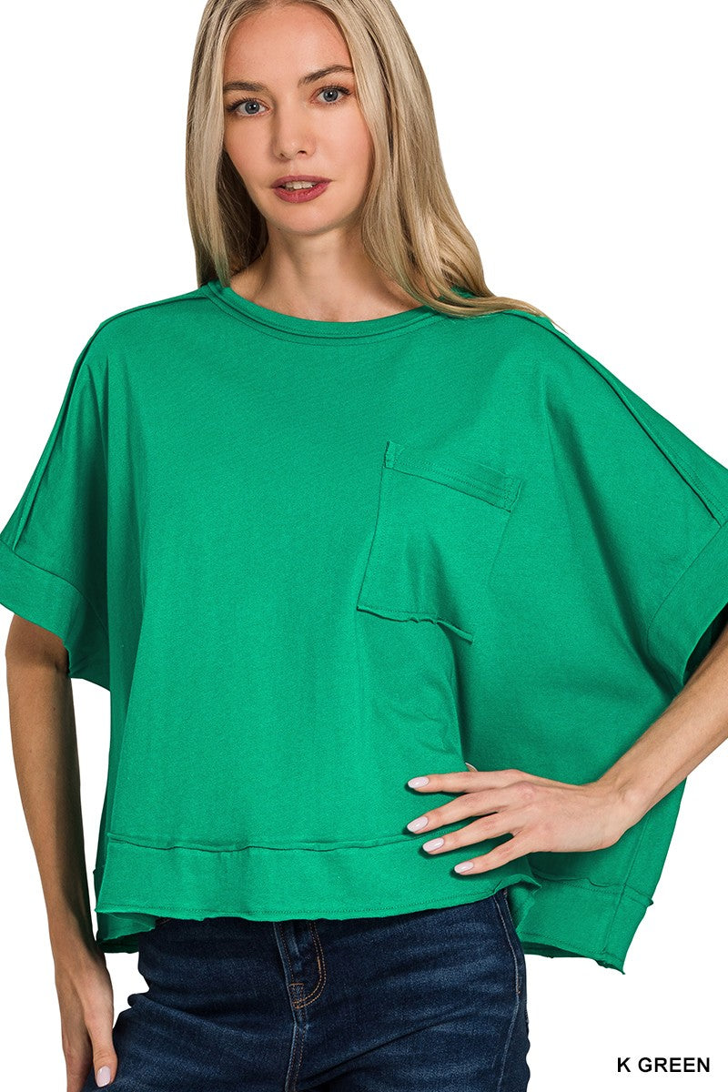 Crop Boxy Pocket Tee (5 Colors)