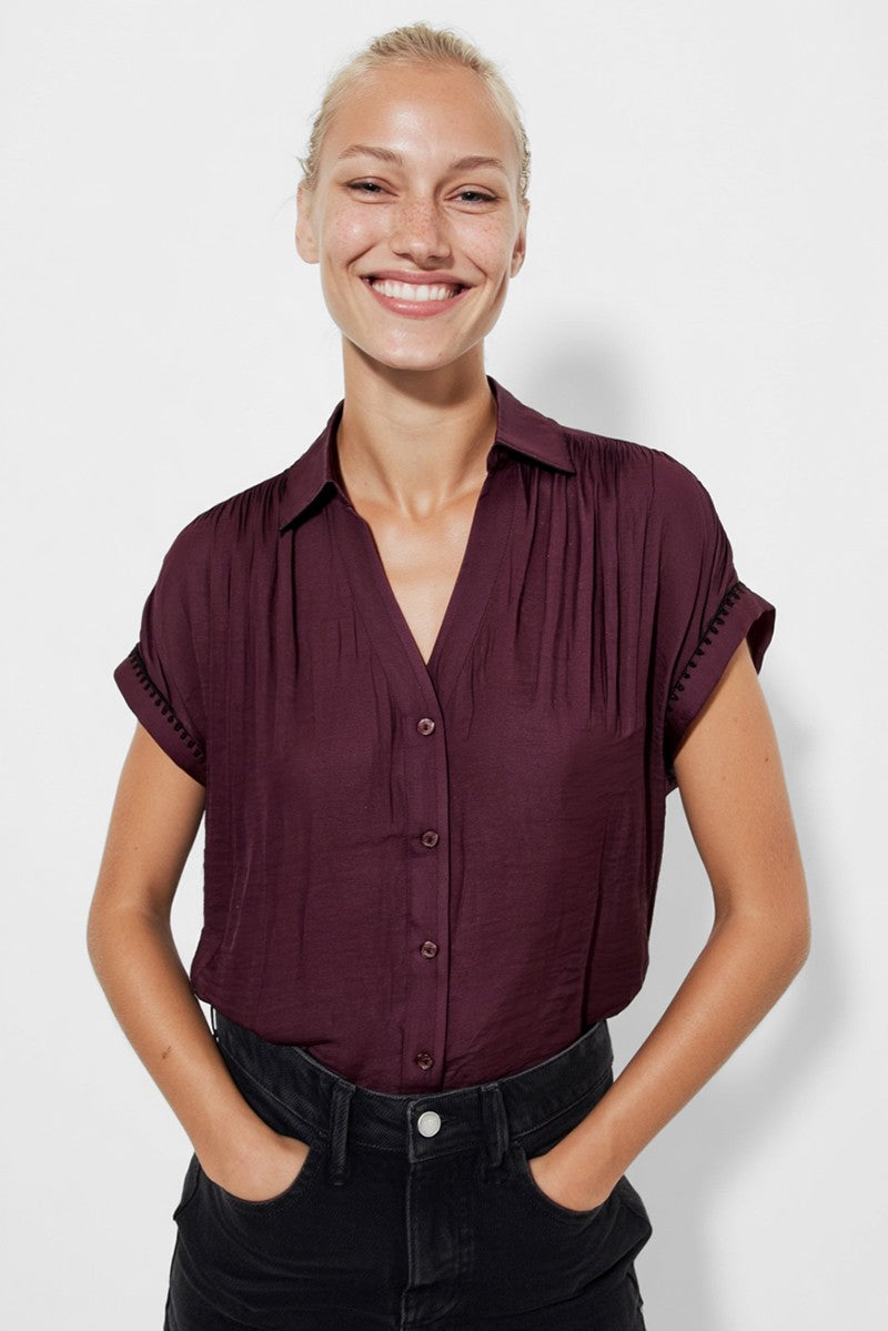 The Whisper Blouse - Wine