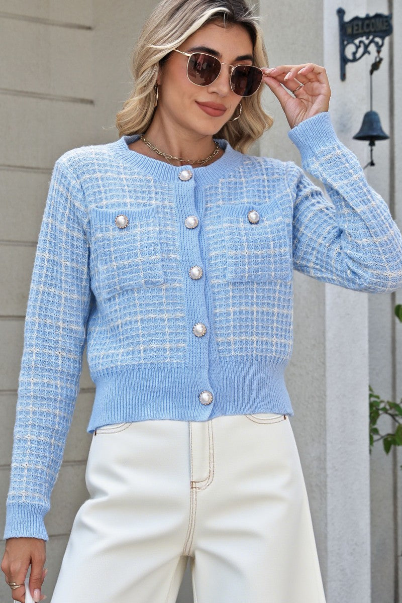 Pre-Order Powder Blue Pearl Cardigan
