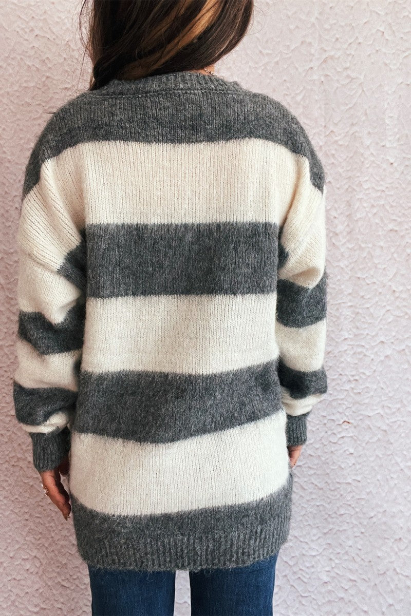 Pre-order Cozy Stripes Sweater - Gray