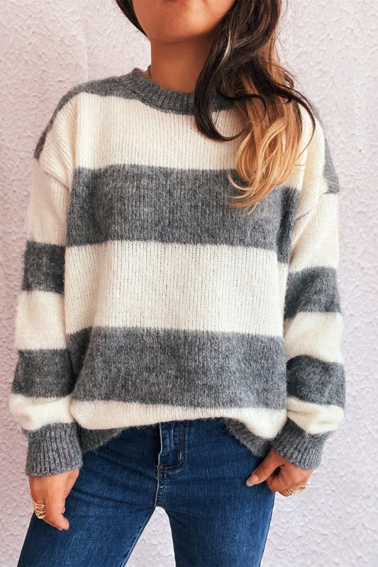 Pre-order Cozy Stripes Sweater - Gray