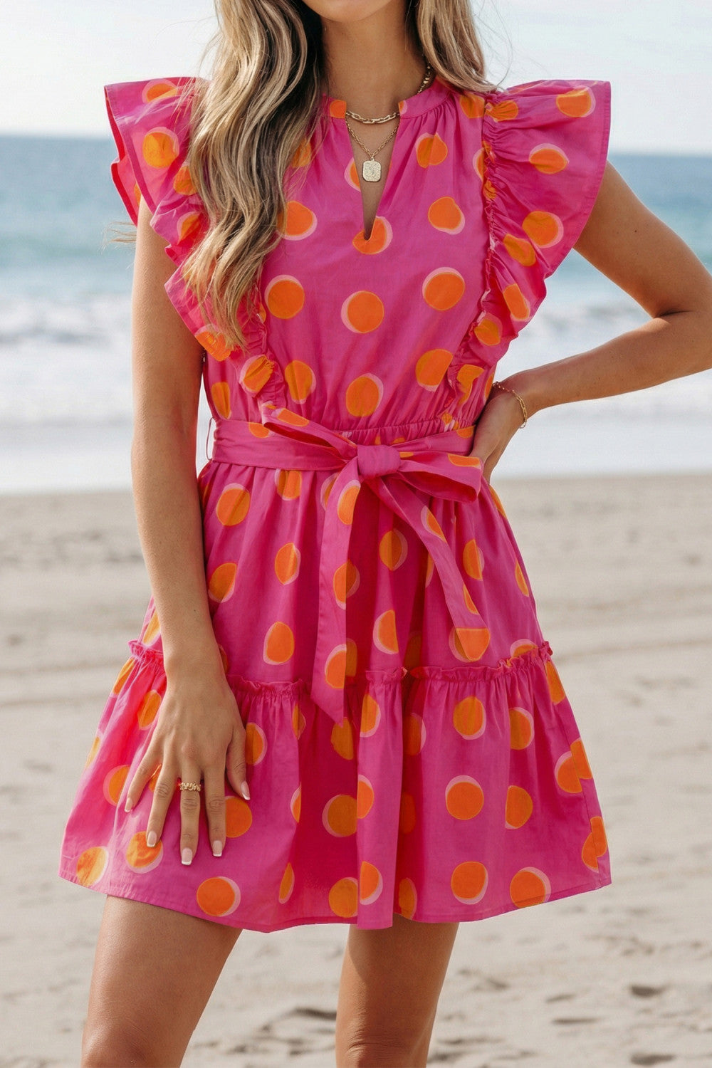 Pre-order Orange Polka Dot Dress