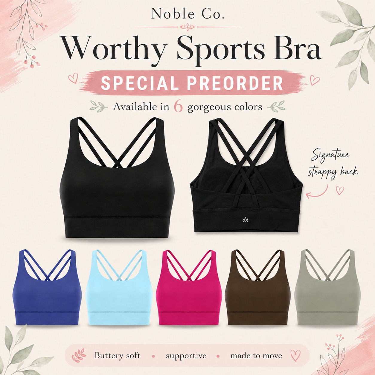 Pre-order Special - Noble Co. Worthy Sports Bra