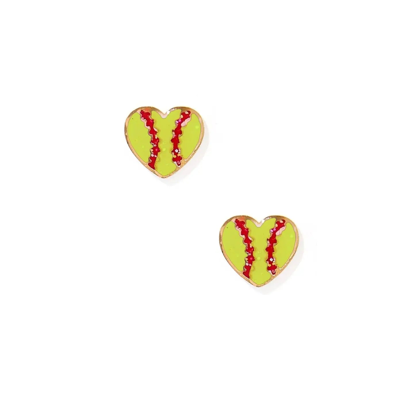Pre-order Screwback Studs- Softball Heart
